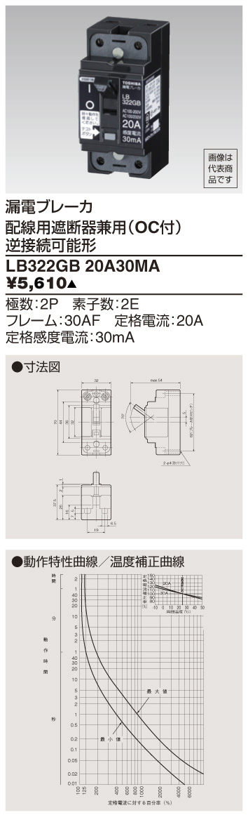 商品詳細：LB322GB 20A30MA | 商品情報検索（商品データベース 