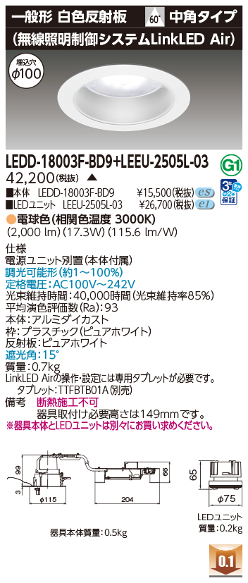 LEDD-18003F-BD9 + LEEU-2505L-03の画像