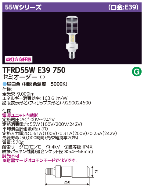TFRD55W E39 750の画像